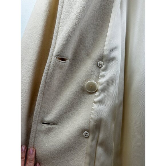 Vtg Forecaster of Boston Wool Coat Womens Size 8 Ivory Double Breasted Old Money - Picture 11 of 16